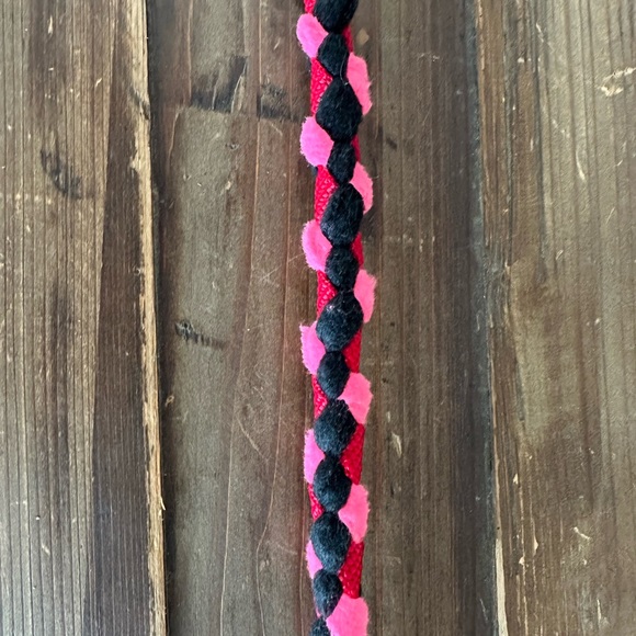 Custom Hand Braided Leash pink, black, red - Picture 2 of 2